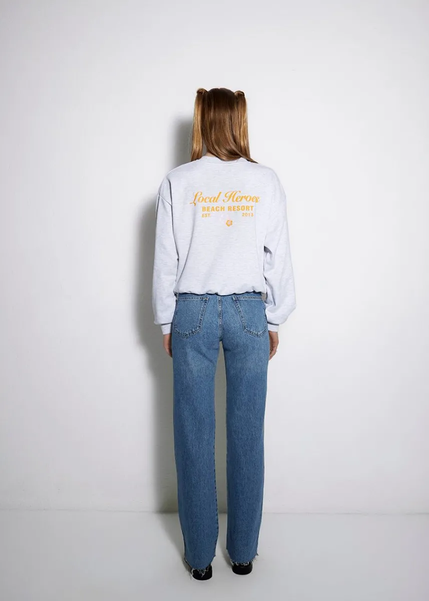 LOCAL HEROES BLUZA ALOHA SZARA CREW NECK
