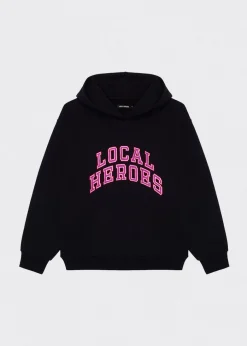 LOCAL HEROES BLUZA AURA CZARNA Z RÓZOWO-CZERWONYM NAPISEM