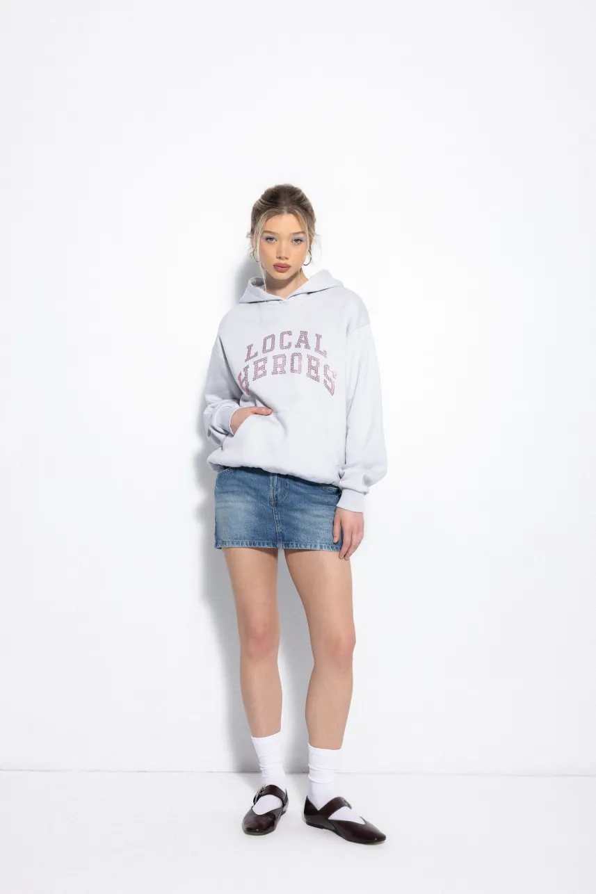 LOCAL HEROES BLUZA AURA RHINESTONES LIGHT GREY