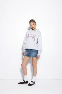 LOCAL HEROES BLUZA AURA RHINESTONES LIGHT GREY