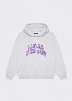 LOCAL HEROES BLUZA AURA SZARA Z RÓZOWO-LAWENDOWYM NAPISEM