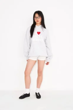 LOCAL HEROES BLUZA I HEART LH BROKATOWA SZARA