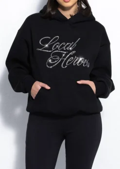 LOCAL HEROES BLUZA LH BLUSH RHINESTONES CZARNA