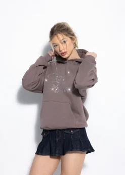 LOCAL HEROES BLUZA LH BLUSH RHINESTONES MOCHA