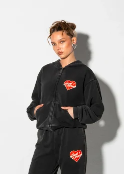 LOCAL HEROES BLUZA LOVE MOTEL ROZPINANA CZARNA