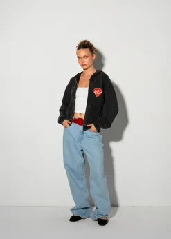 LOCAL HEROES BLUZA LOVE MOTEL ROZPINANA CZARNA