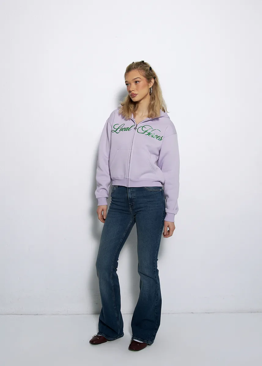 LOCAL HEROES BLUZA ROZPINANA BLUSH GLITTER FIOLETOWA
