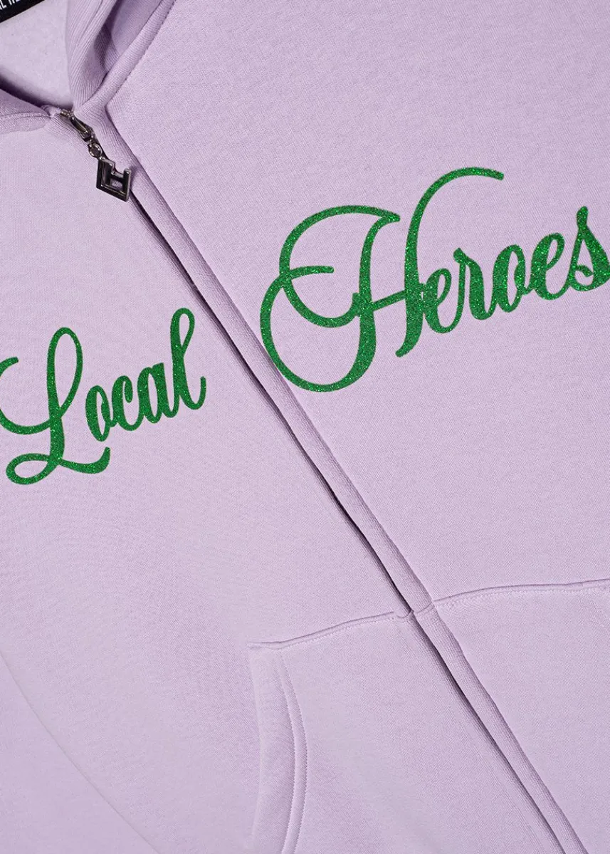 LOCAL HEROES BLUZA ROZPINANA BLUSH GLITTER FIOLETOWA