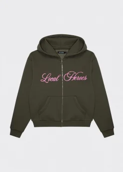 LOCAL HEROES BLUZA ROZPINANA BLUSH GLITTER CIEMNOZIELONA