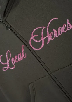 LOCAL HEROES BLUZA ROZPINANA BLUSH GLITTER CIEMNOZIELONA