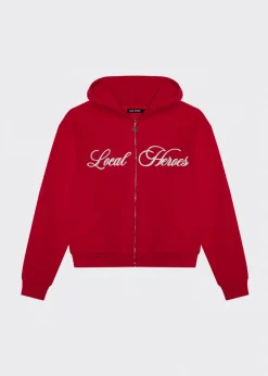 LOCAL HEROES BLUZA ROZPINANA BLUSH GLITTER CZERWONA
