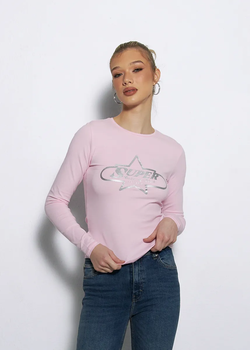LOCAL HEROES LONGSLEEVE SUPER STAR RÓŻOWY