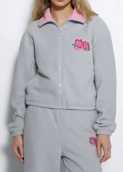 LOCAL HEROES POLAROWA BLUZA ROZPINANA ROSE SZARA