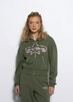 LOCAL HEROES ROZPINANA BLUZA SUPERSTAR ZIELONA