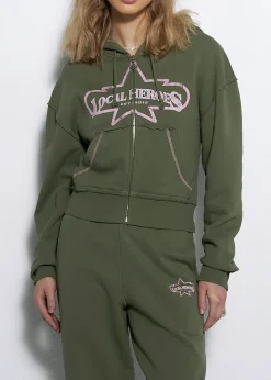 LOCAL HEROES ROZPINANA BLUZA SUPERSTAR ZIELONA