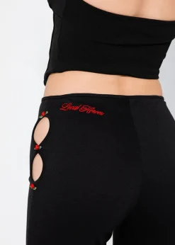LOCAL HEROES SPODNIE DZWONY ROSE BLACK