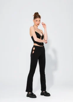 LOCAL HEROES SPODNIE DZWONY ROSE BLACK