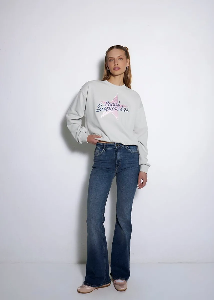 LOCAL HEROES SZARA BLUZA LOCAL SUPERSTAR