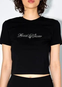 LOCAL HEROES TOP SLIM FIT LH BLUSH RHINESTONES