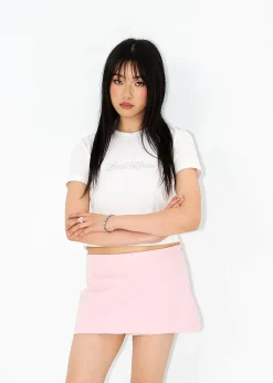 LOCAL HEROES TOP SLIM FIT LH BLUSH RHINESTONES BIAŁY