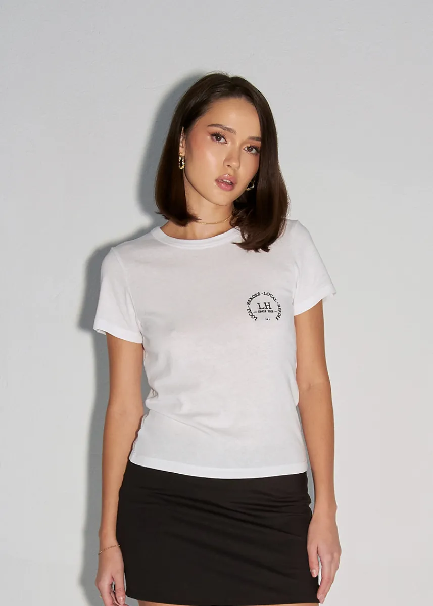 LOCAL HEROES T-SHIRT LH CLUB SLIM FIT BIAŁY